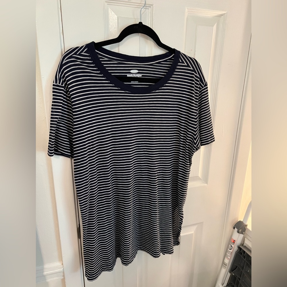 Navy and White Striped Tshirt